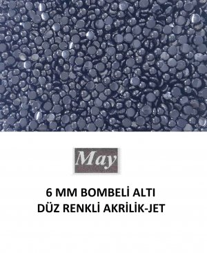 6 MM BOMBELİ ALTI DÜZ RENKLİ AKRİLİK-JET