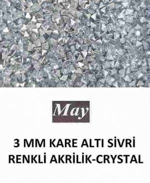 3 MM KARE ALTI SİVRİ RENKLİ AKRİLİK-CRYSTAL