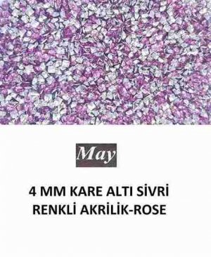 4 MM KARE ALTI SİVRİ RENKLİ AKRİLİK-ROSE