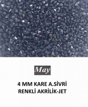 4 MM KARE ALTI SİVRİ RENKLİ AKRİLİK-JET