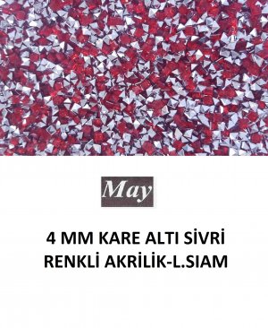 4 MM KARE ALTI SİVRİ RENKLİ AKRİLİK-LIGHT SIAM