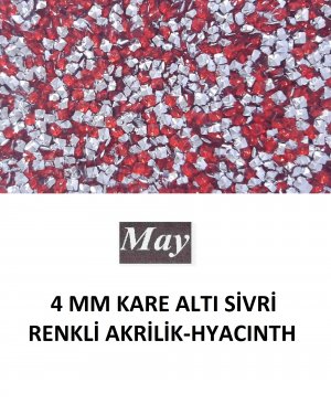 4 MM KARE ALTI SİVRİ RENKLİ AKRİLİK-HYACINTH