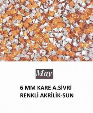 6 MM KARE ALTI SİVRİ RENKLİ AKRİLİK-SUN