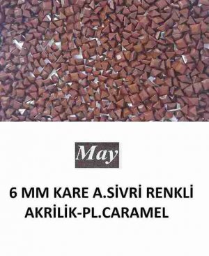 6 MM KARE ALTI SİVRİ RENKLİ AKRİLİK-PL.CARAMEL