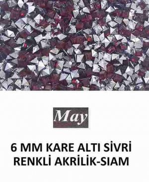 6 MM KARE ALTI SİVRİ RENKLİ AKRİLİK-SIAM