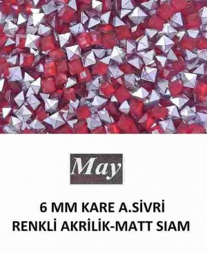 6 MM KARE ALTI SİVRİ RENKLİ AKRİLİK-MATT SIAM