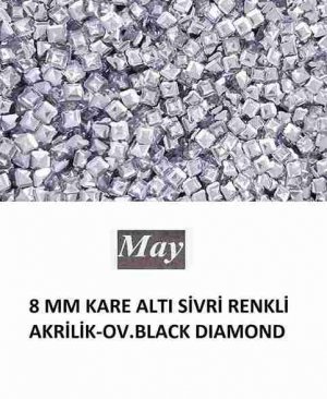 8 MM KARE ALTI SİVRİ RENKLİ AKRİLİK-OV.B.DIAMOND