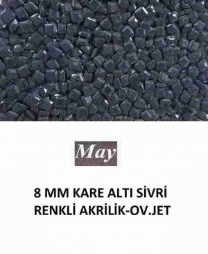 8 MM KARE ALTI SİVRİ RENKLİ AKRİLİK-OV.JET