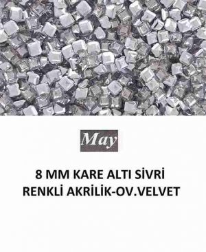 8 MM KARE ALTI SİVRİ RENKLİ AKRİLİK-OV.VELVET