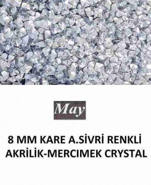 8 MM KARE ALTI SİVRİ RENKLİ AKRİLİK-MERCIMEK CRYSTAL