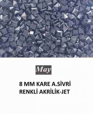 8 MM KARE ALTI SİVRİ RENKLİ AKRİLİK-JET