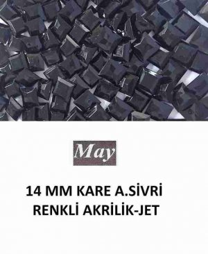 14 MM KARE ALTI SİVRİ RENKLİ AKRİLİK-JET