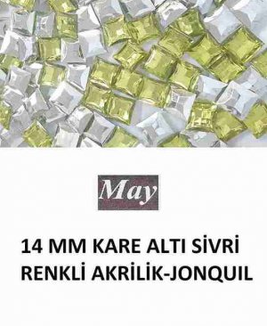 14 MM KARE ALTI SİVRİ RENKLİ AKRİLİK-JONQUIL