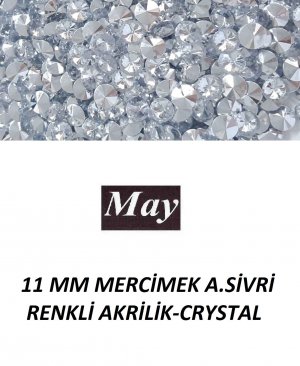 11 MM MERCİMEK ALTI SİVRİ RENKLİ AKRİLİK-CRYSTAL