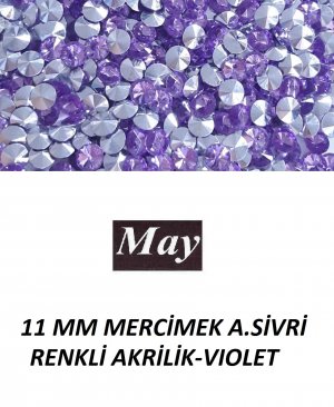 11 MM MERCİMEK ALTI SİVRİ RENKLİ AKRİLİK-VIOLET