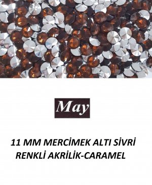 11 MM MERCİMEK ALTI SİVRİ RENKLİ AKRİLİK-CARAMEL