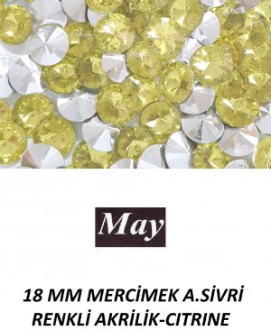 18 MM MERCİMEK ALTI SİVRİ RENKLİ AKRİLİK-CITRINE