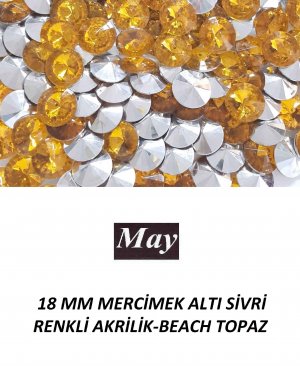 18 MM MERCİMEK ALTI SİVRİ RENKLİ AKRİLİK-BEACH TOPAZ