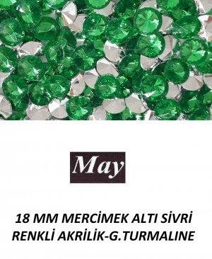 18 MM MERCİMEK ALTI SİVRİ RENKLİ AKRİLİK-G.TURMALINE