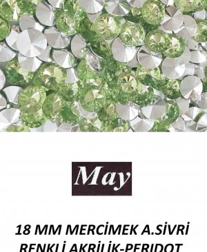 18 MM MERCİMEK ALTI SİVRİ RENKLİ AKRİLİK-PERIDOT