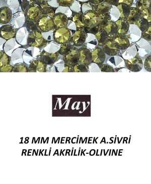 18 MM MERCİMEK ALTI SİVRİ RENKLİ AKRİLİK-OLIVINE