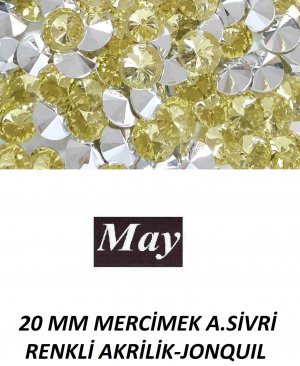 20 MM MERCİMEK ALTI SİVRİ RENKLİ AKRİLİK-JONQUIL