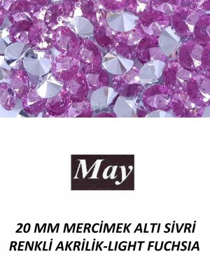 20 MM MERCİMEK ALTI SİVRİ RENKLİ AKRİLİK-LIGHT FUCHSIA