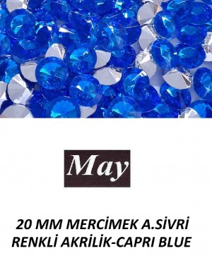 20 MM MERCİMEK ALTI SİVRİ RENKLİ AKRİLİK-CAPRI BLUE