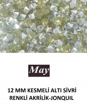 12 MM KESMELİ ALTI SİVRİ RENKLİ AKRİLİK-JONQUIL