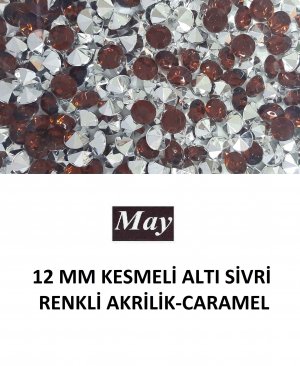 12 MM KESMELİ ALTI SİVRİ RENKLİ AKRİLİK-CARAMEL