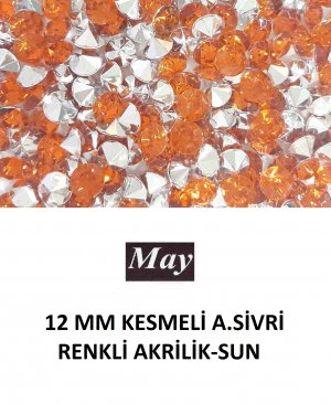 12 MM KESMELİ ALTI SİVRİ RENKLİ AKRİLİK-SUN