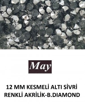 12 MM KESMELİ ALTI SİVRİ RENKLİ AKRİLİK-B.DIAMOND