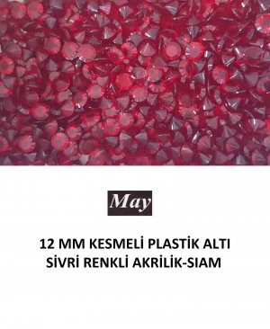 12 MM KESMELİ PLASTİK ALTI SİVRİ RENKLİ AKRİLİK-SIAM