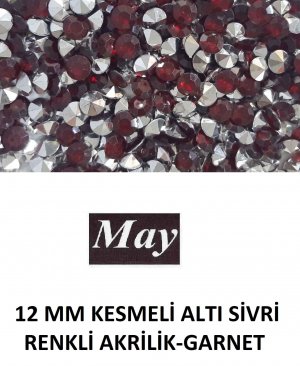 12 MM KESMELİ ALTI SİVRİ RENKLİ AKRİLİK-GARNET