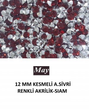 12 MM KESMELİ ALTI SİVRİ RENKLİ AKRİLİK-SIAM