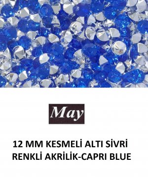 12 MM KESMELİ ALTI SİVRİ RENKLİ AKRİLİK-CAPRI BLUE