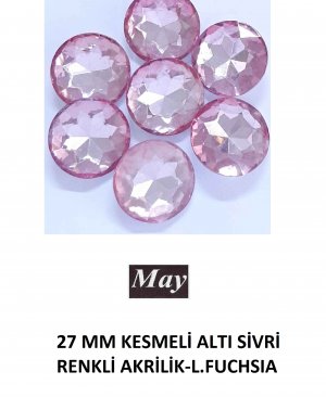 27 MM KESMELİ ALTI SİVRİ RENKLİ AKRİLİK-LIGHT FUCHSIA