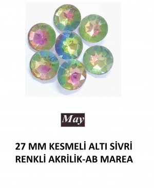 27 MM KESMELİ ALTI SİVRİ RENKLİ AKRİLİK-AB MAREA