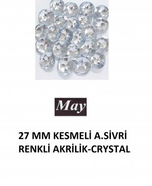 27 MM KESMELİ ALTI SİVRİ RENKLİ AKRİLİK-CRYSTAL