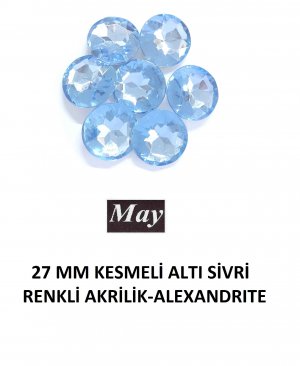 27 MM KESMELİ ALTI SİVRİ RENKLİ AKRİLİK-ALEXANDRITE