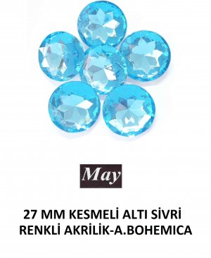 27 MM KESMELİ ALTI SİVRİ RENKLİ AKRİLİK-AQUA BOHEMICA