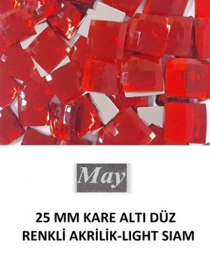 25 MM KARE ALTI DÜZ RENKLİ AKRİLİK-LIGHT SIAM