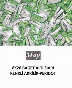 8X26 BAGET ALTI SİVRİ RENKLİ AKRİLİK-PERIDOT
