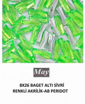8X26 BAGET ALTI SİVRİ RENKLİ AKRİLİK-AB PERIDOT