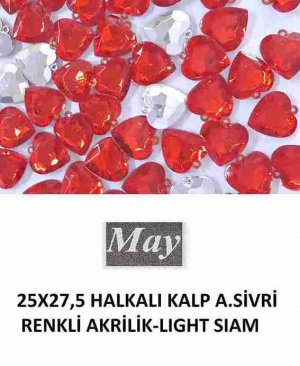 25X27,5 HALKALI KALP ALTI SİVRİ RENKLİ AKRİLİK-LIGHT SIAM