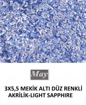 3X5,5 MEKİK ALTI DÜZ RENKLİ AKRİLİK-LIGHT SAPPHIRE