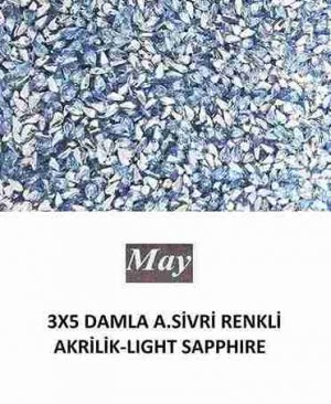 3X5 DAMLA ALTI SİVRİ RENKLİ AKRİLİK-LIGHT SAPPHIRE