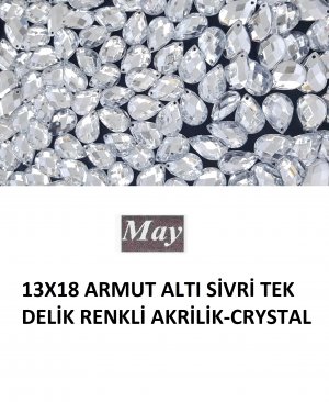 13X18 ARMUT ALTI SİVRİ TEK DELİK RENKLİ AKRİLİK-CRYSTAL