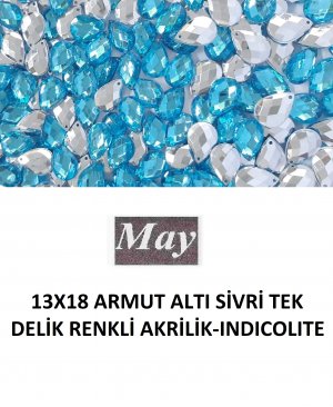 13X18 ARMUT ALTI SİVRİ TEK DELİK RENKLİ AKRİLİK-INDICOLITE