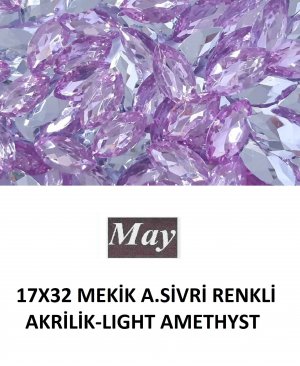 17X32 MEKİK ALTI SİVRİ RENKLİ AKRİLİK-LIGHT AMETHYST